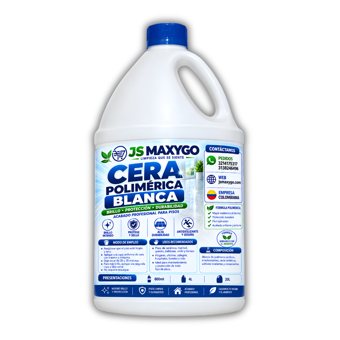 Cera Polimérica Roja/Blanca Para Pisos