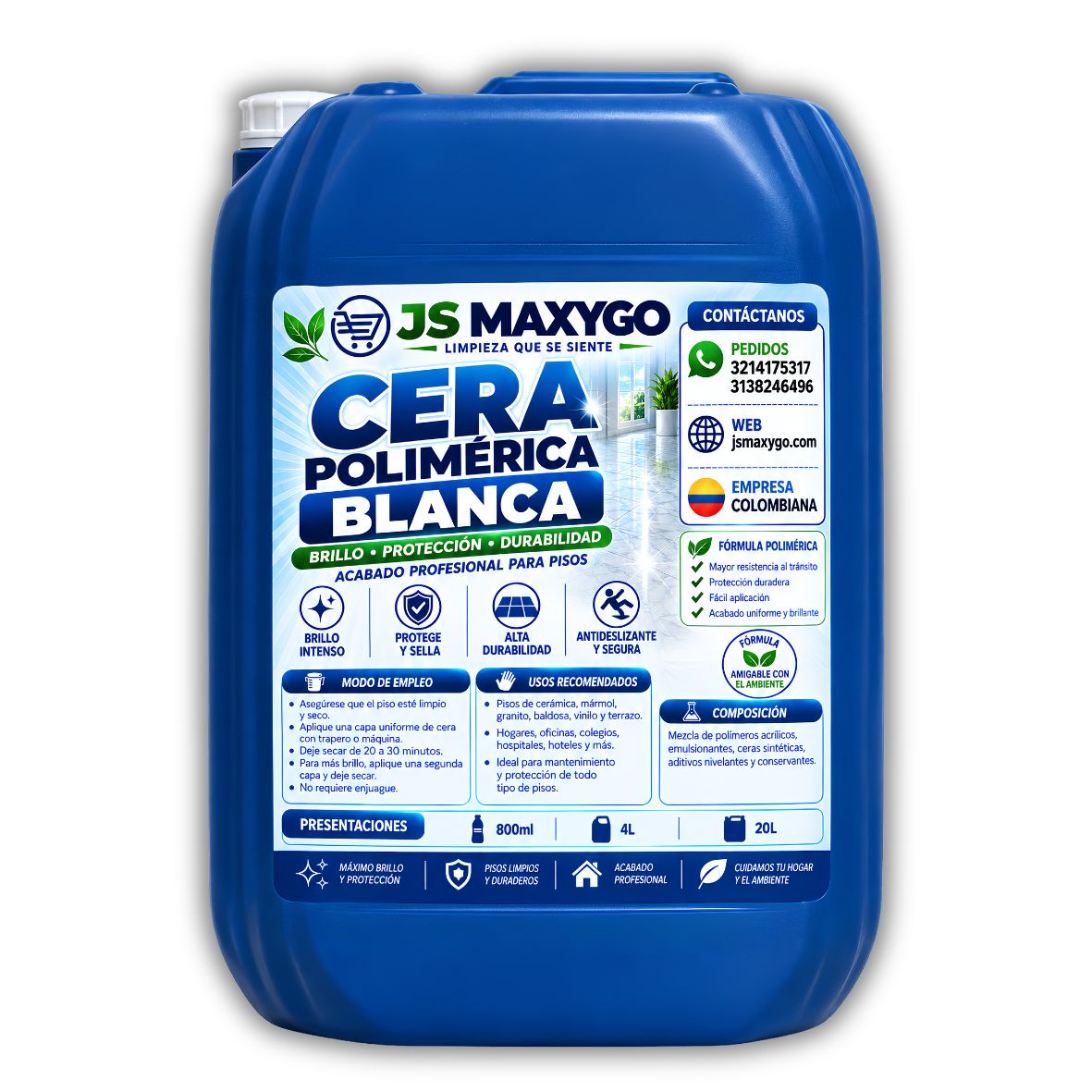 Cera Polimérica Roja/Blanca Para Pisos