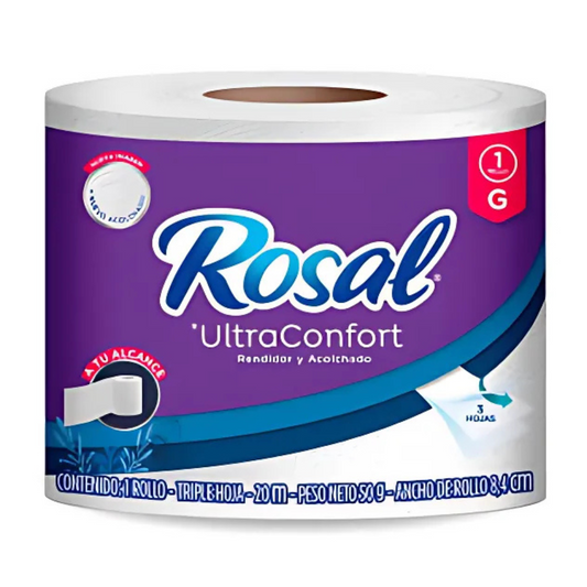 PAPEL HIGIENICO ROSAL G 20M 4 ROLLOS