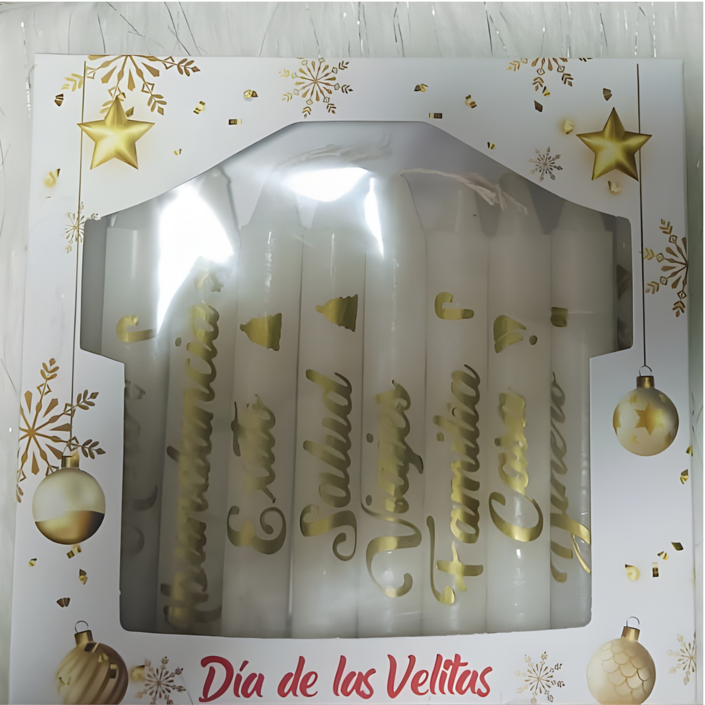 Vela personalizada Blanca Deseos caja 10 und