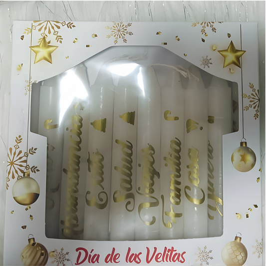 Vela personalizada Blanca Deseos caja 10 und