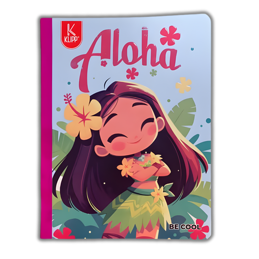 Cuaderno Cosido Niña Rallado Stiker 100 Hojas