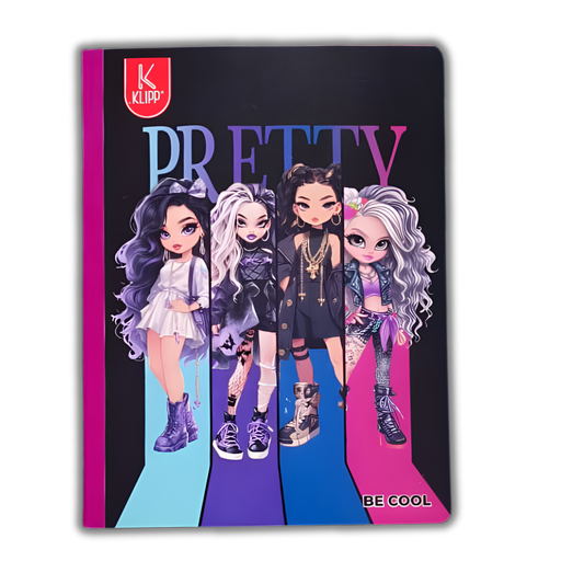 Cuaderno Cosido Niña Rallado Stiker  50 Hojas