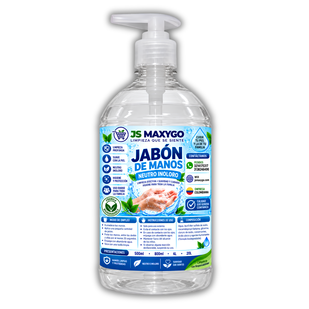 Jabón de Manos Neutro Inoloro
