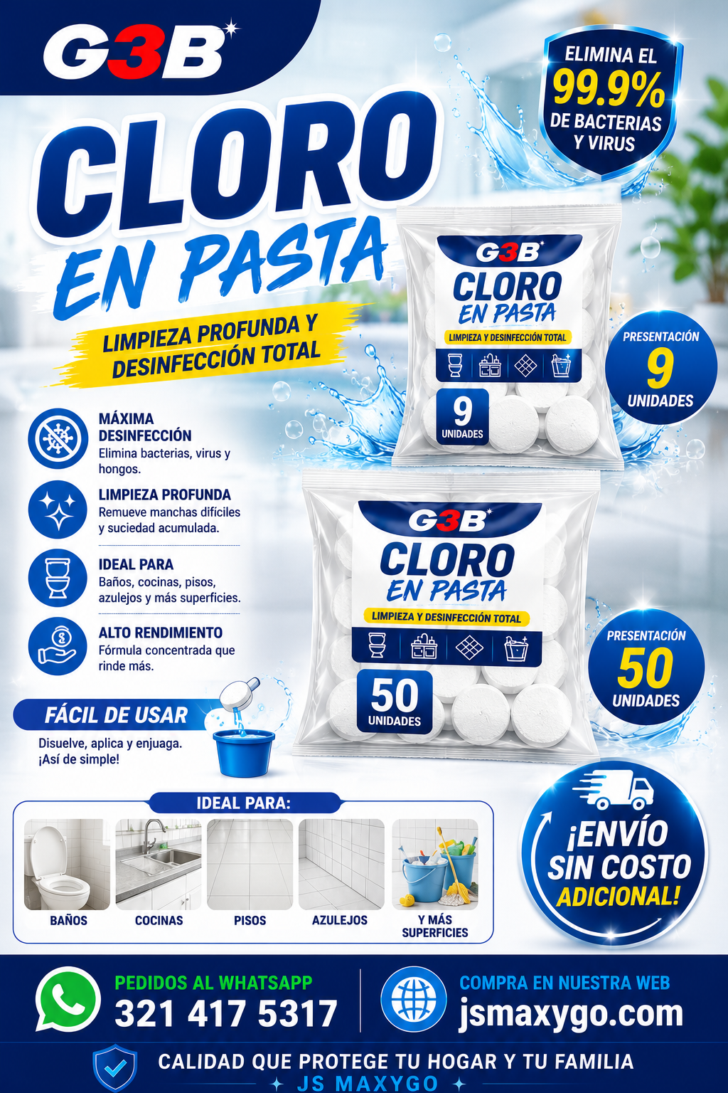 Cloro en Pasta