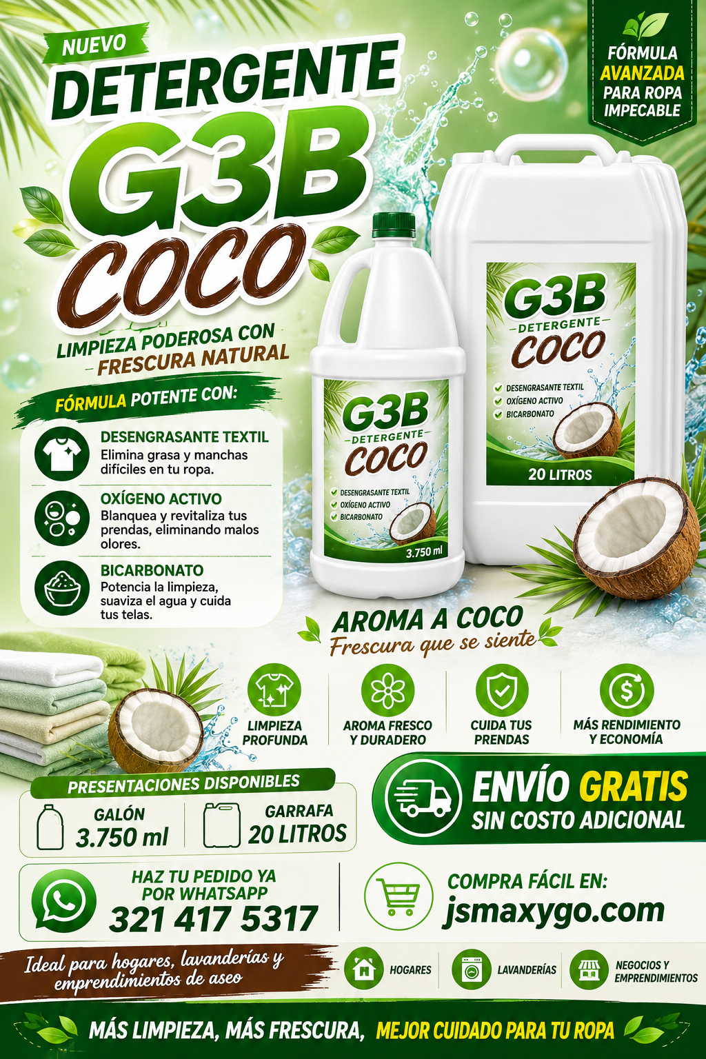 Detergente Coco Lavadora